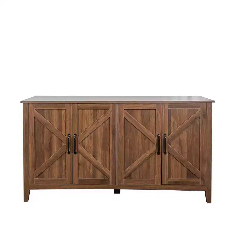 GDFStudio Leonie Credenza Rustica da 150 cm Mobile Contenitore a 4 Ante con Ripiani Regolabili
