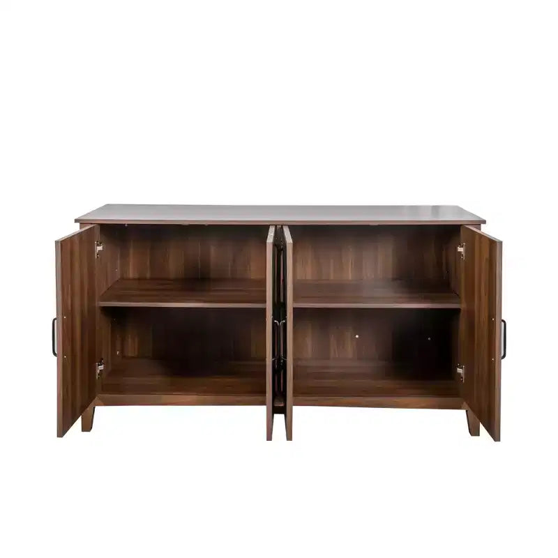 GDFStudio Leonie Credenza Rustica da 150 cm Mobile Contenitore a 4 Ante con Ripiani Regolabili