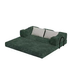 Divano Letto Convertibile a 3 Posti Whisen 80 con 2 Cuscini, Materasso Pieghevole King Size da Pavimento e Tessuto ciniglia