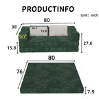 Divano Letto Convertibile a 3 Posti Whisen 80 con 2 Cuscini, Materasso Pieghevole King Size da Pavimento e Tessuto ciniglia