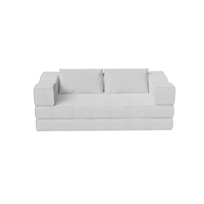 Divano Letto Convertibile a 3 Posti Whisen 80 con 2 Cuscini, Materasso Pieghevole King Size da Pavimento e Tessuto ciniglia