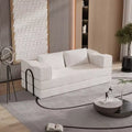 Whisen 80 Convertible 3-Seat Couch Bed with 2 Pillows, King Size Folding Floor Mattress and Chenille Fabric