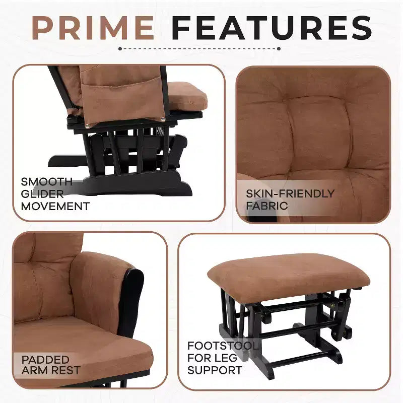 Set Glider e Ottomana da Cameretta Home Imports Emporium per Allattamento e Relax