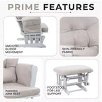 Set Glider e Ottomana da Cameretta Home Imports Emporium per Allattamento e Relax