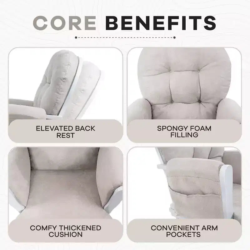 Set Glider e Ottomana da Cameretta Home Imports Emporium per Allattamento e Relax