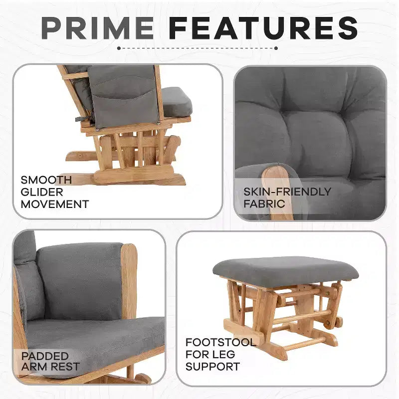 Set Glider e Ottomana da Cameretta Home Imports Emporium per Allattamento e Relax