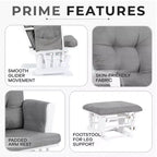 Set Glider e Ottomana da Cameretta Home Imports Emporium per Allattamento e Relax