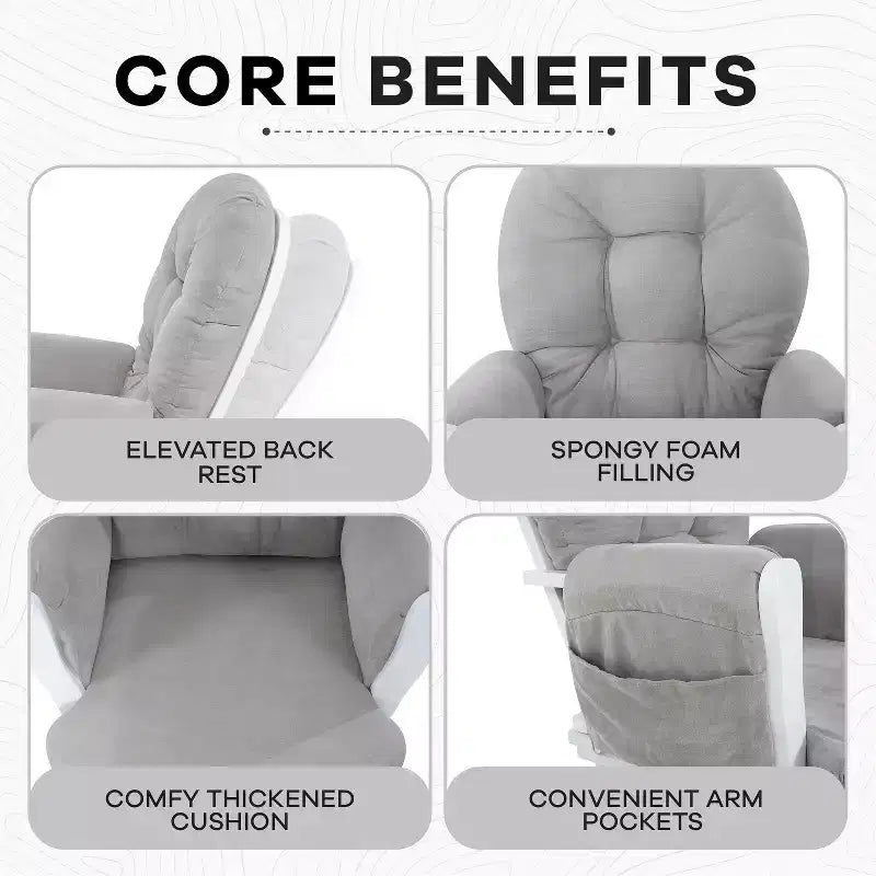 Set Glider e Ottomana da Cameretta Home Imports Emporium per Allattamento e Relax