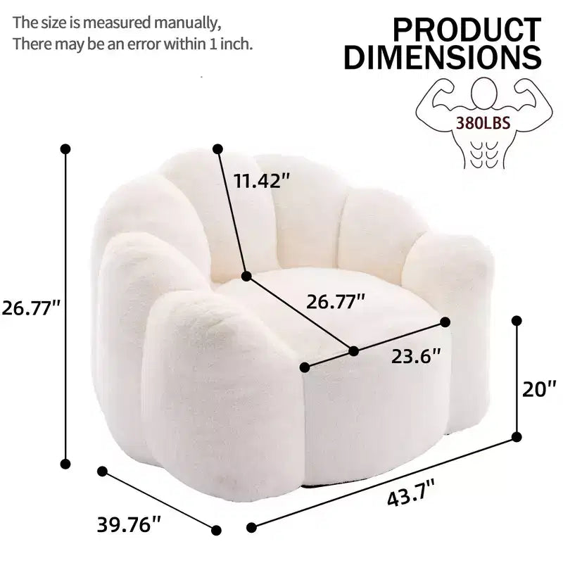 Poltrona a Sacco Moderna Okak, Poltrone a Botte con Memory Foam, Poltrona Piccola da Salotto, Ufficio, Appartamento