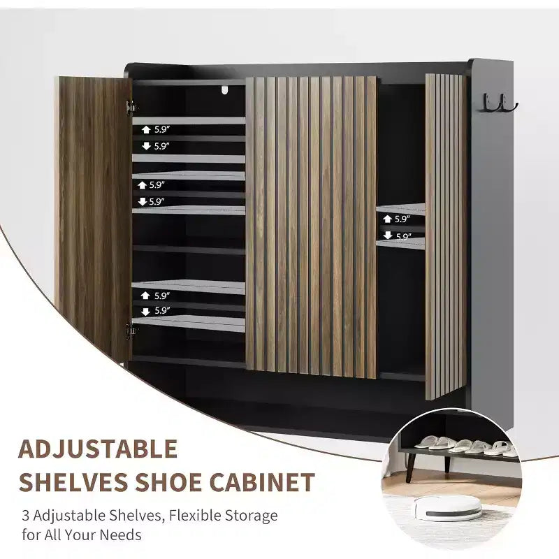 Collezione di scarpiere multi-anta COZONY, organizer per scarpe di grande capacità con ganci portaoggetti, sistema di stoccaggio indipendente per l'ingresso di casa