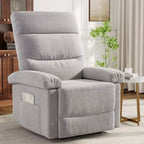 COZONY Poltrona reclinabile per adulti, reclinabile manuale in tessuto con tasca laterale, divano singolo ergonomico regolabile per piccoli soggiorni, camerette, camere da letto
