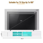 Mobile porta TV Homy Casa con luci LED e armadietti per soggiorno o area intrattenimento, bianco