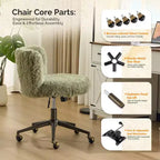 Poltrona girevole Karl Home | Velluto Felpato Base in bronzo antico con ruote