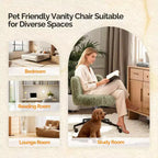 Poltrona girevole Karl Home | Velluto Felpato Base in bronzo antico con ruote