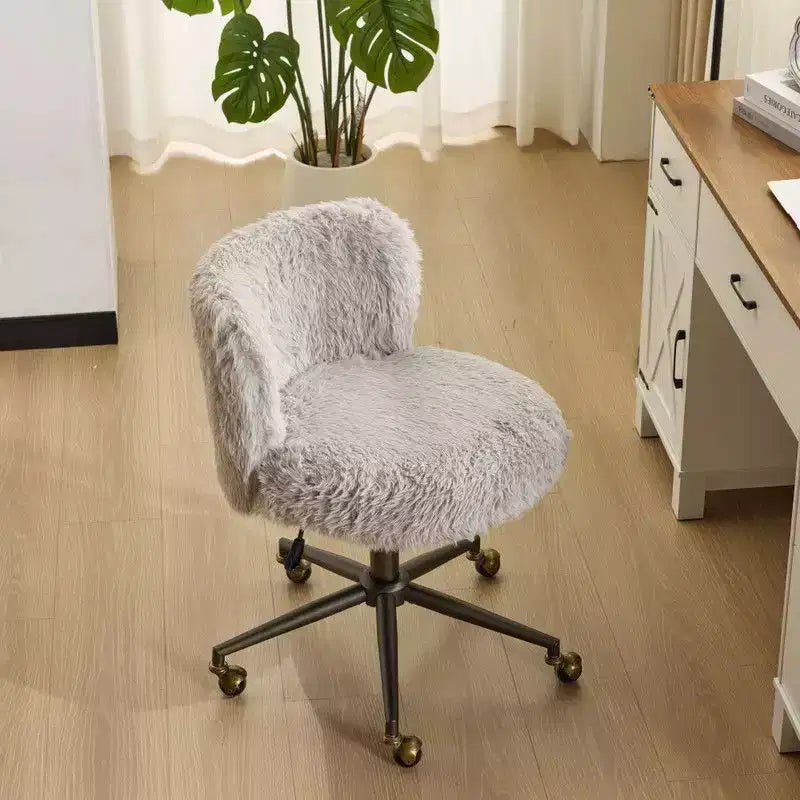 Poltrona girevole Karl Home | Velluto Felpato Base in bronzo antico con ruote
