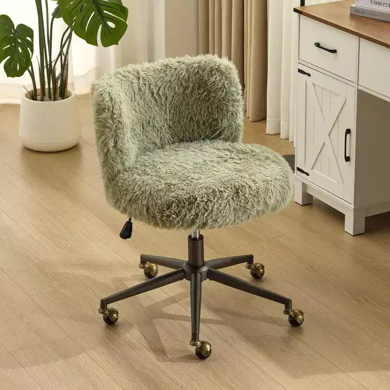 Poltrona girevole Karl Home | Velluto Felpato Base in bronzo antico con ruote