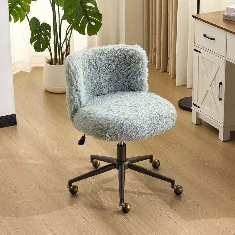 Poltrona girevole Karl Home | Velluto Felpato Base in bronzo antico con ruote