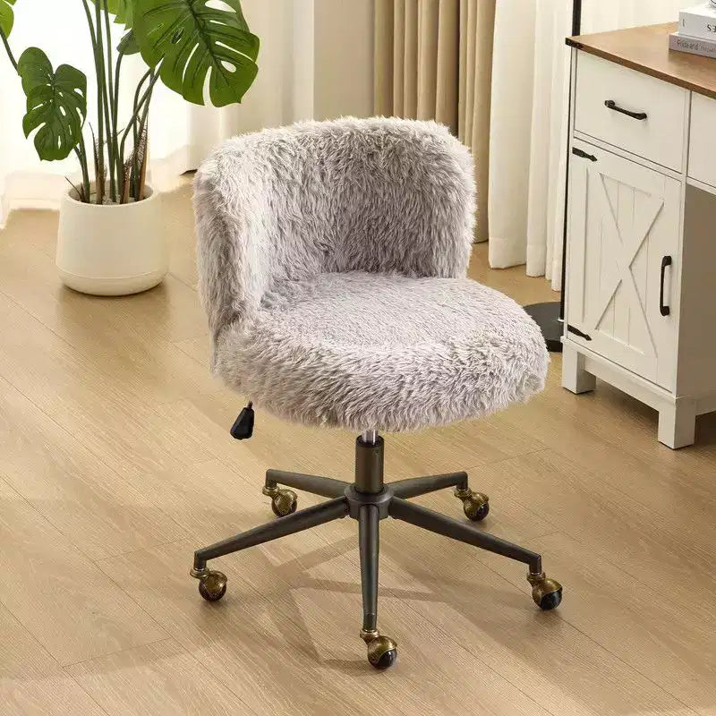 Poltrona girevole Karl Home | Velluto Felpato Base in bronzo antico con ruote