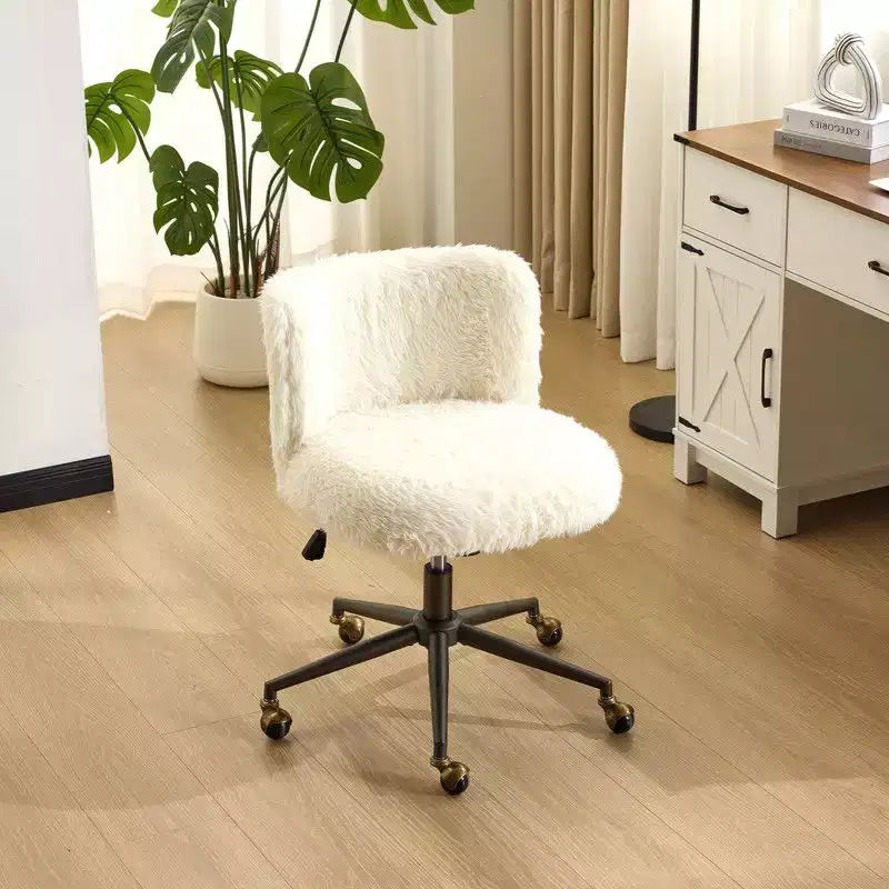 Poltrona girevole Karl Home | Velluto Felpato Base in bronzo antico con ruote