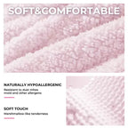 Struttura letto imbottita con piattaforma per bambini/ragazze con testiera a fiori e illuminazione integrata, letto in tessuto bouclé con cassetti portaoggetti, rosa/bianco