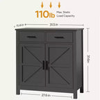 Bellemave Credenza da cucina stile rustico, credenza da cucina, mobiletto per il caffè, per cucina, sala da pranzo, soggiorno, nero