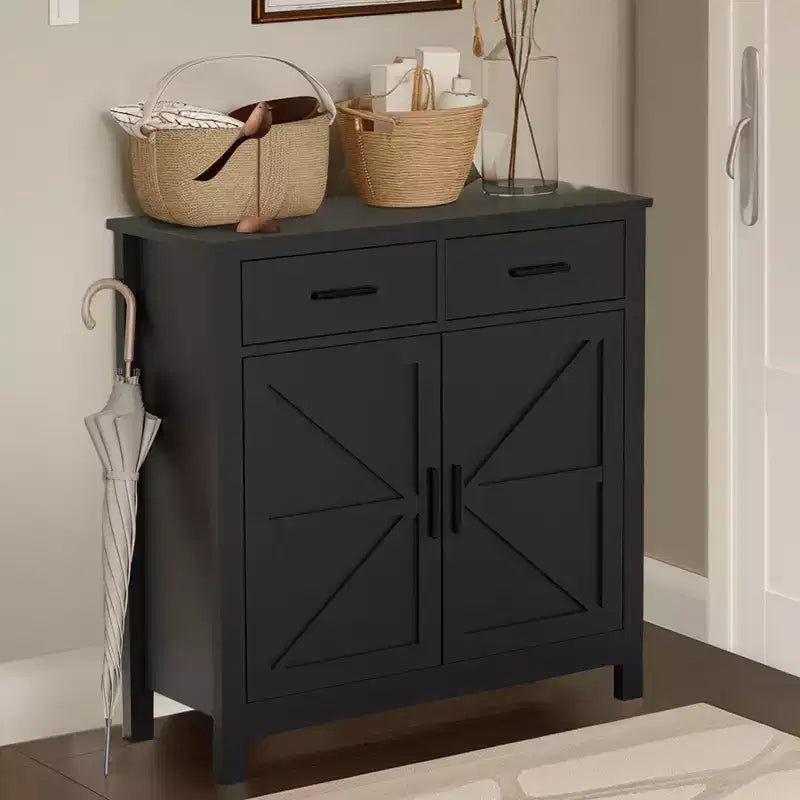 Bellemave Credenza da cucina stile rustico, credenza da cucina, mobiletto per il caffè, per cucina, sala da pranzo, soggiorno, nero
