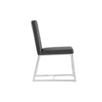 HomeStock Sedia da pranzo in similpelle bianca da 35 pollici, set da 1, per un design elegante, confortevole e moderno