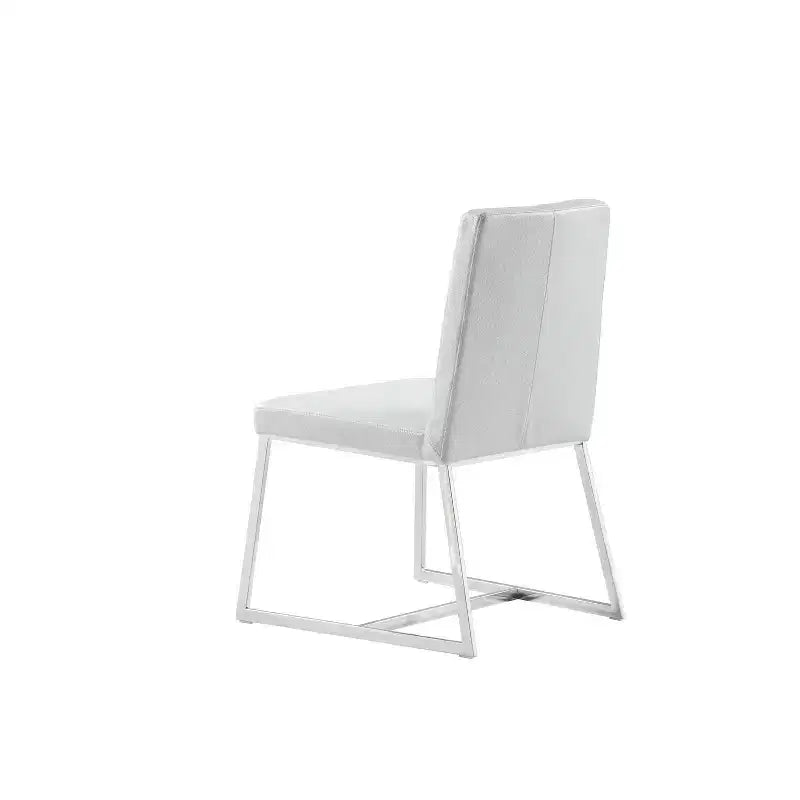 HomeStock Sedia da pranzo in similpelle bianca da 35 pollici, set da 1, per un design elegante, confortevole e moderno