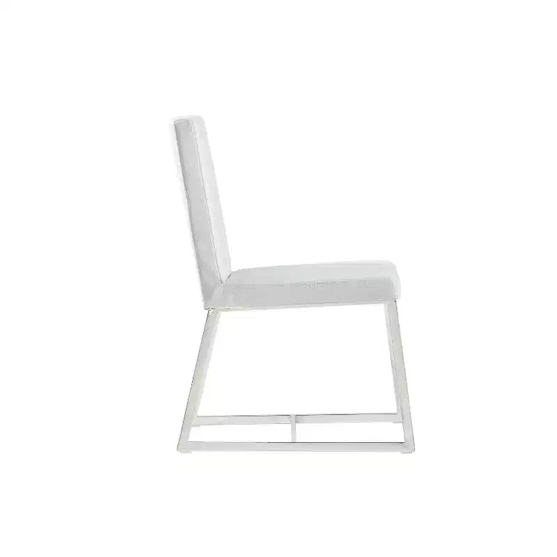 HomeStock Sedia da pranzo in similpelle bianca da 35 pollici, set da 1, per un design elegante, confortevole e moderno