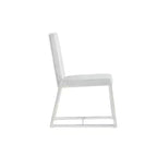 HomeStock Sedia da pranzo in similpelle bianca da 35 pollici, set da 1, per un design elegante, confortevole e moderno