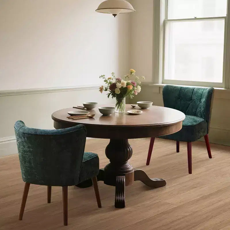 Sedia da pranzo Accent con gambe in legno imbottite, senza braccioli per sala da pranzo, camera da letto, soggiorno