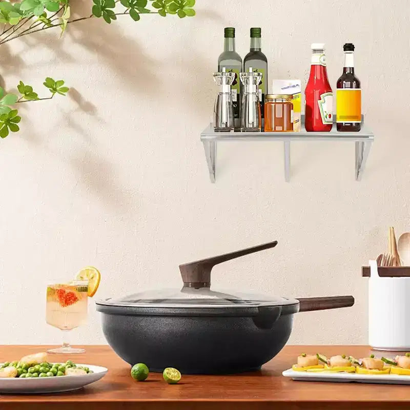 Scaffalatura Commerciale a Muro in Acciaio Inox, Scaffalatura in Metallo per Elettrodomestici e Attrezzature per Cucina Ristorante Garage Lavanderia Ripostiglio