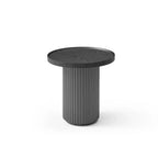 HomeStock 45 in.H Silver Color Round Wood Table Top End Table 1 -piece