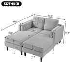 GDFStudio Ellen Chaise longue moderna in ciniglia da 53,5 pollici