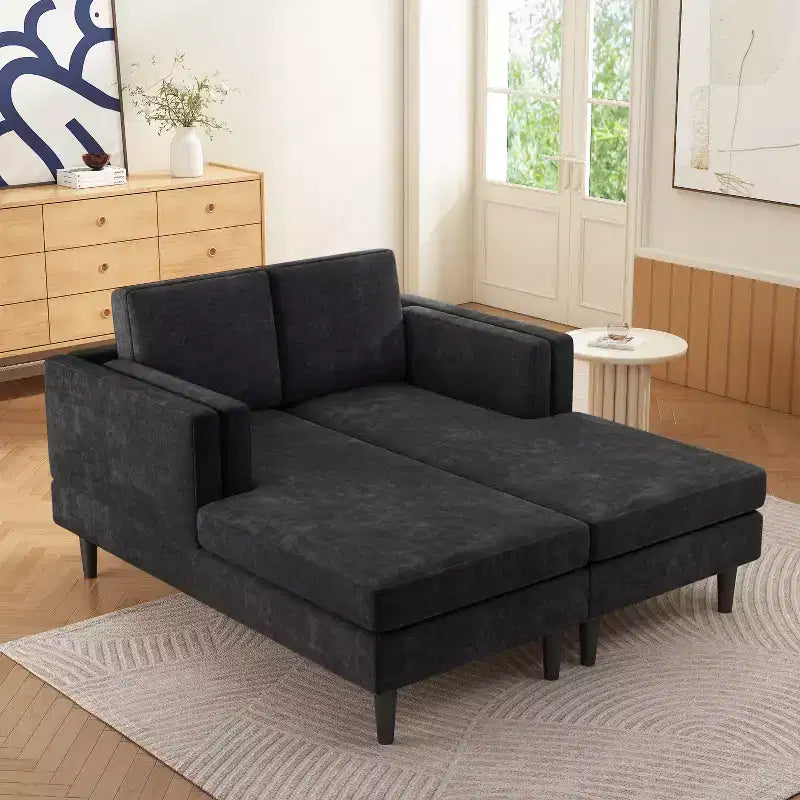 GDFStudio Ellen Chaise longue moderna in ciniglia da 53,5 pollici