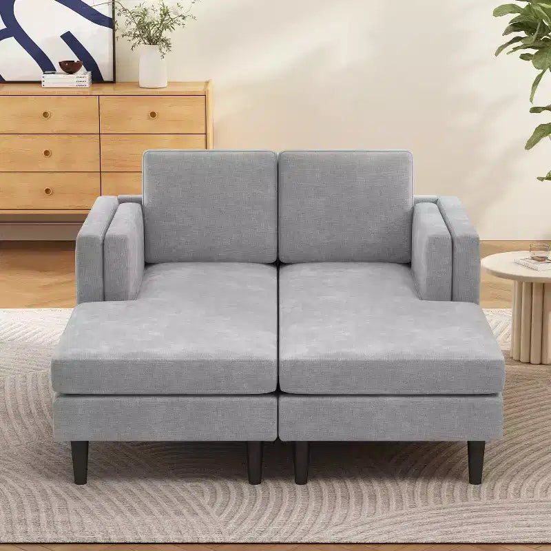 GDFStudio Ellen Chaise longue moderna in ciniglia da 53,5 pollici