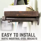 Scaffali RESTORE Trail Brown da 36 pollici con staffe diritte di Pipe Decor