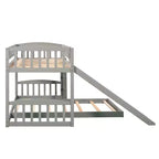 Letto a castello a pavimento con scivolo e scale, letto a castello basso singolo su singolo con contenitore, letto a castello in legno singolo per bambini e neonati