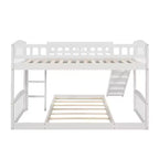 Letto a castello a pavimento con scivolo e scale, letto a castello basso singolo su singolo con contenitore, letto a castello in legno singolo per bambini e neonati
