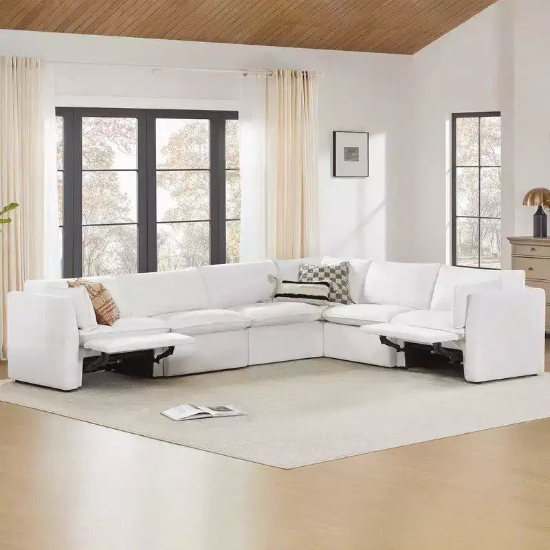 Spruce & Spring Power Reclining Sectional Sofa Couch