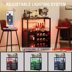 Mobiletto per vino CuisinSmart con portabottiglie e portacalici, mobiletto moderno con anta a rete, credenza a buffet in stile industriale per angolo bar