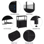 Mobiletto per vino CuisinSmart con portabottiglie e portacalici, mobiletto moderno con anta a rete, credenza a buffet in stile industriale per angolo bar