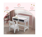 Set Scrivania e Sedia per Bambini in MDF Karl Home con 2 Scomparti per Riporre