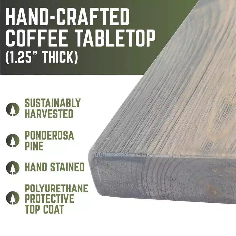 RESTORE Tavolo da caffè in legno massello Riverstone Grey di Pipe Decor