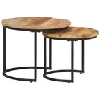 Set di Tavolini Nido in Legno Naturale (2 Pezzi)