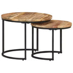 Set di Tavolini Nido in Legno Naturale (2 Pezzi)