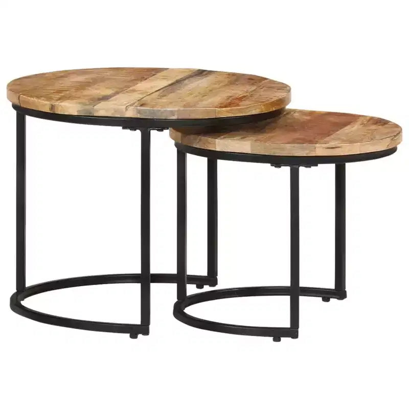 Set di Tavolini Nido in Legno Naturale (2 Pezzi)