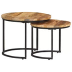 Set di Tavolini Nido in Legno Naturale (2 Pezzi)