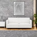 Homy Casa Modern Loveseat Sofa with Slim Armrests and Soft Cushions, for Living Room, Bedroom or Apartment, White