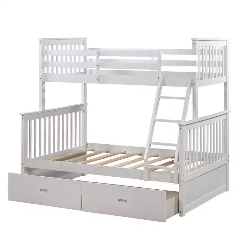 Okak 76IN Letto a Castello a una Piazza e Mezza con Cassetti Contenitore, Letti a Castello per Bambini con Ringhiera di Sicurezza e Scaletta, Strutture Letto per Soggiorno, Camera dei Bambini